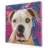 Personalized Pet Square Canvas - Color Swirl