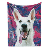 Personalized Color Swirl Dog Throw Blanket