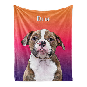 Personalized Pet Throw Blanket - Gradient