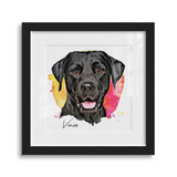 Personalized Watercolor Style Pet Art Framed Gallery Print - Square