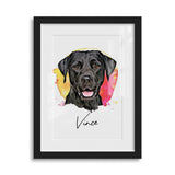 Personalized Watercolor Style Pet Art Framed Gallery Print - Portrait