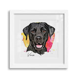 Personalized Watercolor Style Pet Art Framed Gallery Print - Square