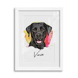 Personalized Watercolor Style Pet Art Framed Gallery Print - Portrait