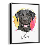 Personalized Framed Pet Portrait Canvas - Watercolor Style