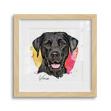 Personalized Watercolor Style Pet Art Framed Gallery Print - Square