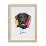 Personalized Watercolor Style Pet Art Framed Gallery Print - Portrait