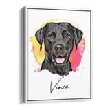 Personalized Framed Pet Portrait Canvas - Watercolor Style