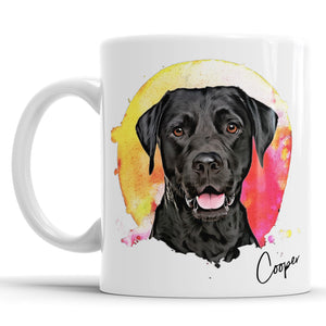 Personalized Dog Portrait Mug - Watercolor Style