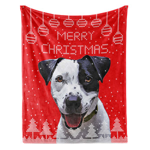 Personalized Christmas Pet Throw Blanket