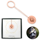 Personalized Pet Memorial Coin Key Chain - Paw Print