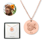 Personalized Pet Memorial Coin Necklace - Portrait Print