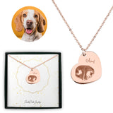 Personalized Pet Memorial Heart Necklace - Nose Print