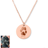 Personalized Pet Memorial Coin Necklace - Paw Print