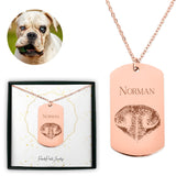 Personalized Pet Memorial Dog Tag Necklace - Nose Print