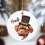 Personalized Ceramic Pet Face Ornament - Holiday Hats