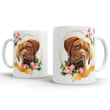 Personalized Floral Dog Portrait Mug