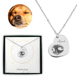 Personalized Pet Memorial Heart Necklace - Nose Print