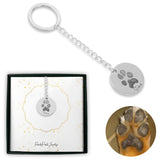 Personalized Pet Memorial Coin Key Chain - Paw Print