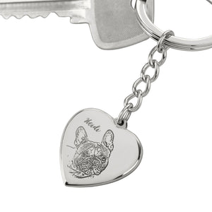 Personalized Pet Keychain - Engraved Heart