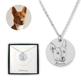 Personalized Pet Memorial Coin Necklace - Portrait Print