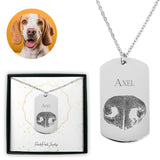 Personalized Pet Memorial Dog Tag Necklace - Nose Print