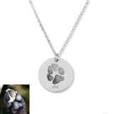 Personalized Pet Memorial Coin Necklace - Paw Print