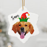 Personalized Ceramic Pet Face Ornament - Holiday Hats