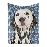 Personalized Pet Throw Blanket - Bone Pattern