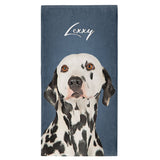 Personalized Dog Portrait Beach Towel