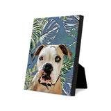 Personalized Pet Portrait Standing Canvas - Monstera