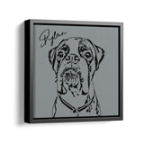 Personalized Minimalistic Pet Portrait - Framed Square Canvas