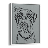 Personalized Minimalistic Pet Portrait - Framed Portrait Canvas