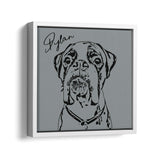 Personalized Minimalistic Pet Portrait - Framed Square Canvas