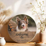 Personalized Pet Portrait Print - Round Wood Sign