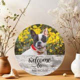 Personalized Pet Portrait Print - Round Wood Sign