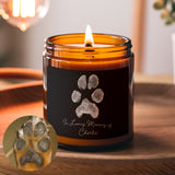 Personalized Pet Paw Print Candle - Amber Jar