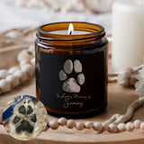 Personalized Pet Paw Print Candle - Amber Jar