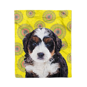 Personalized Mandala Dog Throw Blanket