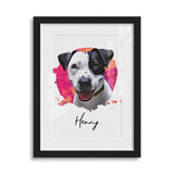 Personalized Watercolor Style Pet Art Framed Gallery Print - Portrait