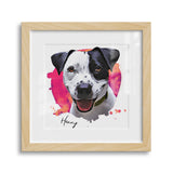 Personalized Watercolor Style Pet Art Framed Gallery Print - Square