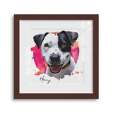 Personalized Watercolor Style Pet Art Framed Gallery Print - Square