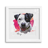 Personalized Watercolor Style Pet Art Framed Gallery Print - Square