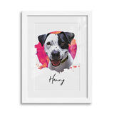 Personalized Watercolor Style Pet Art Framed Gallery Print - Portrait