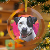 Personalized Pet Glass Ornament - Watercolor Style