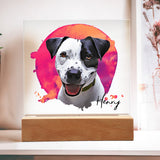 Personalized Watercolor Style Pet Portrait - Acrylic Square