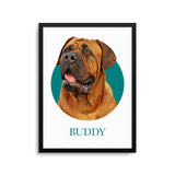 Personalized Pet Portrait Prints - Color Circle