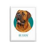 Personalized Pet Portrait Prints - Color Circle