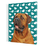 Personalized Pet Portrait Canvas - Hearts