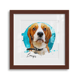 Personalized Watercolor Style Pet Art Framed Gallery Print - Square