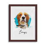 Personalized Watercolor Style Pet Art Framed Gallery Print - Portrait